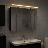 Bathroom Mirror Cabinet Black Oak 100 x 14.5 x 70 cm 889128