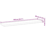 Floating Shelves 4 pcs 140x30x4 cm Untreated Solid Wood Acacia 3279466