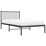 Metal Bed Frame without Mattress with Headboard Black 100x200cm 350859
