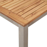 Outdoor Dining Set 7 pcs Solid Acacia Wood and Stainless Steel 3334795