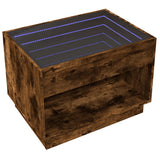 Coffee Table with Infinity LED Smoked Oak 70x50x50 cm 847662