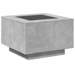 ZNTS Coffee Table with LED Concrete Grey 60x60x40 cm Engineered Wood 847570