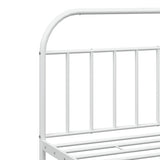Bed Frame White Powder-coated steel 193x203 cm Bed Frame 353690