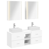 Bathroom Furniture Set 5 pcs White Engineered Wood and Glass 3406807