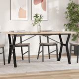 Dining Table Y-Frame 140x80x75.5 cm Solid Wood Pine and Steel 3282786