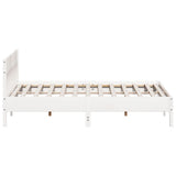 Bed Frame without Mattress White 200x200 cm Solid Wood Pine 3216201