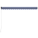 Manual Retractable Awning 450x300 cm Blue and White 3055194