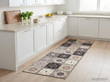 Kitchen Rug Grey and Beige Mosaic 300 x 60 cm 100% Polyamide 42045712