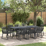 Garden Dining Set 9 pcs Black Poly Rattan 3378829