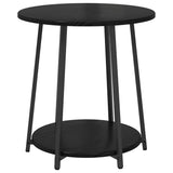 Side Table Set with Shelf 2 pcs Black Oak 869702