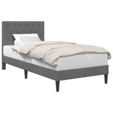 Bed Frame with Headboard Dark Grey 90 x 190 cm Velvet 42027692