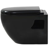 Wall-Hung Toilet with Concealed Cistern Ceramic Black 3054479