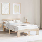 Bed Frame with Headboard Natural 120 x 190 cm Solid Pine Wood 872452