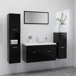 ZNTS Bathroom Furniture Set Black Engineered Wood 3071379