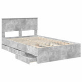 Bed Frame with Drawer Concrete Grey 120 x 190 cm Engineer Wood 3410731