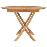 Folding Garden Table Natural 110 x 75 cm Solid Teak Wood 42028987