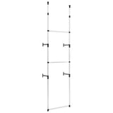 Telescopic Wardrobe System with Rods Aluminium 321105