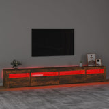 TV Cabinet with LED Lights Smoked Oak 270x35x40 cm 3152751