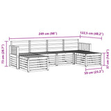 Outdoor Sofa Set 5 pcs White 249 x 122.5 x 73 cm 3392264