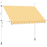 Manual Retractable Awning 300 cm Orange and White Stripes 43234