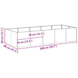 Planter Olive Green 200x80x40 cm Steel 860755