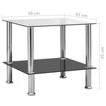 ZNTS Side Table Transparent 45x50x45 cm Tempered Glass 249529