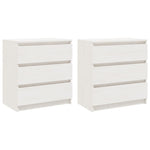 Bedside Cabinets 2 pcs White 60x36x64 cm Solid Pinewood 3093548