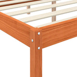Bed Frame with Headboard Wax Brown 180 x 200 cm Solid Pine Wood 867925