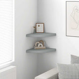 Floating Corner Shelves 2 pcs Grey 35x35x3.8 cm MDF 323923