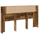 Headboard Cabinet Old Wood 180x18.5x102.5 cm Engineered Wood 856884