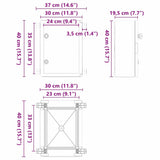 Control Cabinet Grey 37 x 19.5 x 40 cm ABS Plastic 4106498
