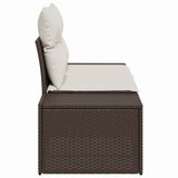 Garden Sofa with Cushion Brown 123 x 62 x 69cm Poly Rattan 42006803