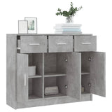 Sideboard Concrete Grey 91x28x75 cm Engineered Wood 823012