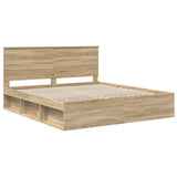 Bed Frame with Headboard Sonoma 180 x 200 cm Solid Pine Wood 3409320