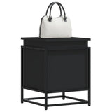 Storage Box with Lid Black 40x40x51.5 cm Engineered Wood 848789