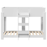 Bunk Bed for Kids White 80 x 160 cm Engineered Wood 3410547