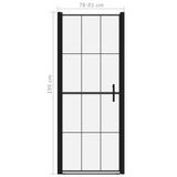 Shower Door Tempered Glass 81x195 cm Black 148887