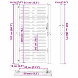 Garden Gate with Lock Black 110 x 205 cm Powder-Coated Steel 42015903