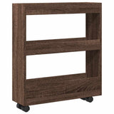 Narrow Storage Trolley 3 Tier Brown Oak Engineered Wood 855247