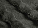 Anti-Slip Faux Rabbit Fur Blanket Olite 4 pcs Dark Grey 42021805