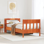 Bed Frame without Mattress Wax Brown 75x190 cm Small Single Solid Wood Pine 3306290