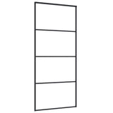 Sliding Door Frosted ESG Glass and Aluminium 90x205 cm Black 151659