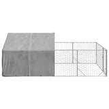 Outdoor Dog Kennel with Run 4x2x1.5 m Galvanised Steel 3329235