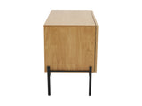 Modern Sideboard Cabinet with 2 Doors and Metal Legs, Buffet Storage Cabinet with Line Design, N896P457078W