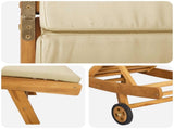 Sun Lounger Brown and Beige Polyester 42032686