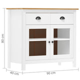 Sideboard Hill White 90x40x80 cm Solid Pine Wood 288942