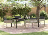 Garden Dining Set 5 pcs Light Grey Poly Rattan 3380735
