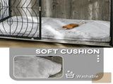 Dog Crate Furniture End Table w/ Plush Washable Cushion, Lockable Door, for Extra Large Dogs T3398P349634