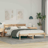 Bed Frame with Headboard Brown 160 x 200 cm Solid Pine Wood 872812