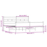 Metal Bed Frame without Mattress Sonoma Oak 200x200 cm 3308507